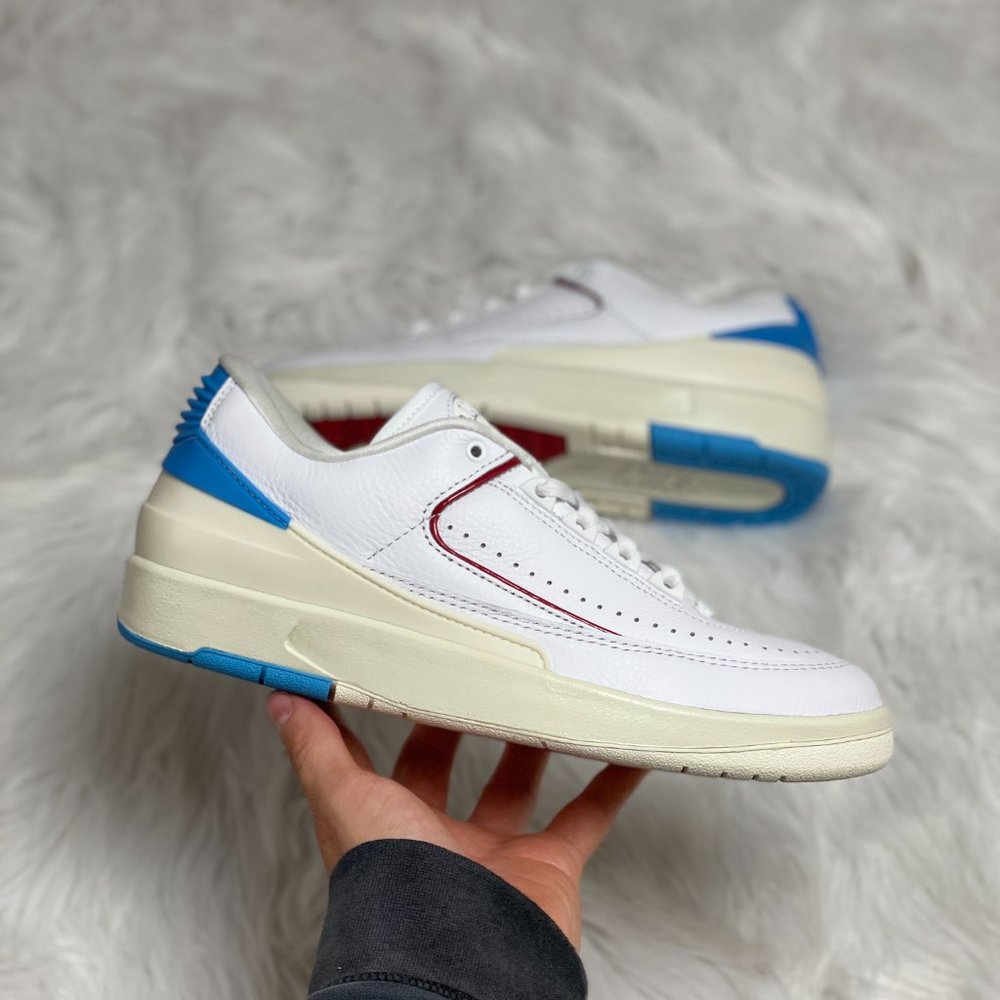 Nike Air Jordan 2 Retro Low Womens Casual Shoes White Blue DX4401-164 NEW Multi